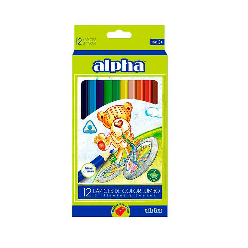 12 LAPICES DE COLOR JUMBO ALPHA
