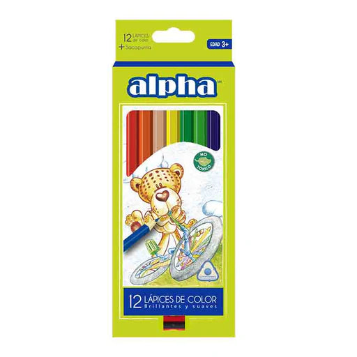 12 Lápices de color Brillantes y Suaves